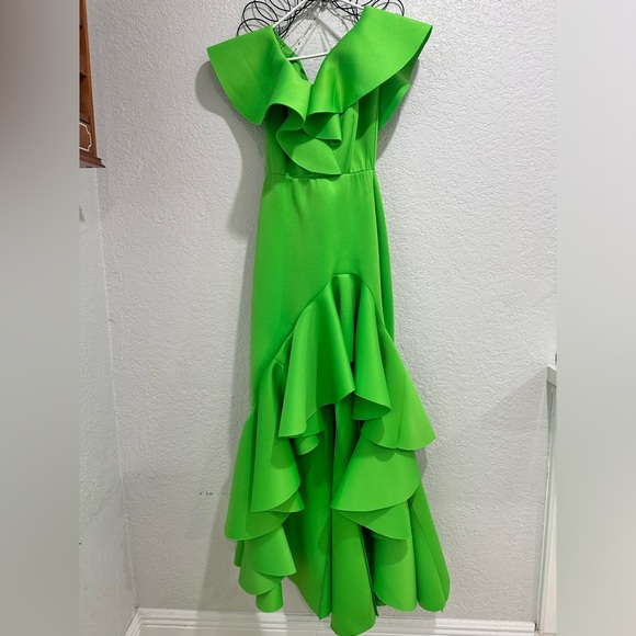 Lime Green Neoprene Dress - Picture 3 of 3
